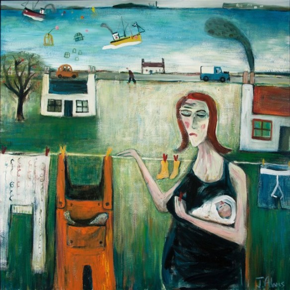 James Newton Adams A Pocket Full of Fish (Acrylic on canvas, 97 x 97 cm) 